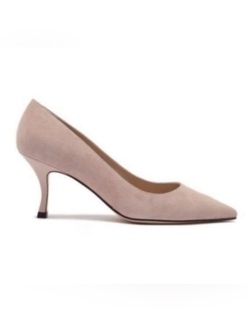 Stuart Weitzman Tippi 70 Pumps Suede Pointed Toe Nude Heels Size 9